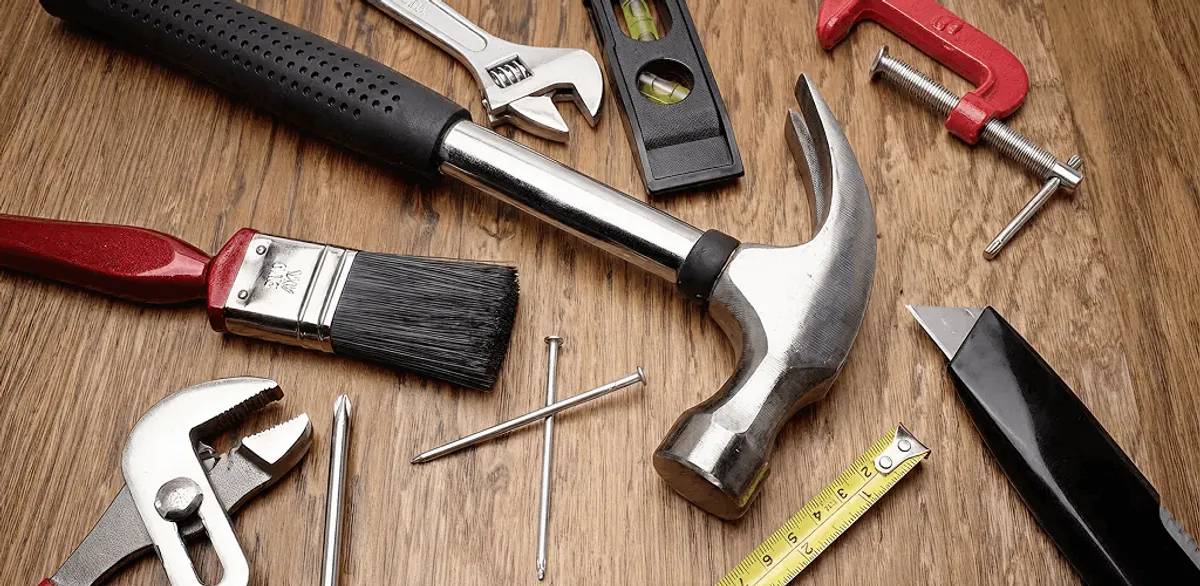 Handyman tools laid out for home repair and maintenance work in Fort Wayne, IN