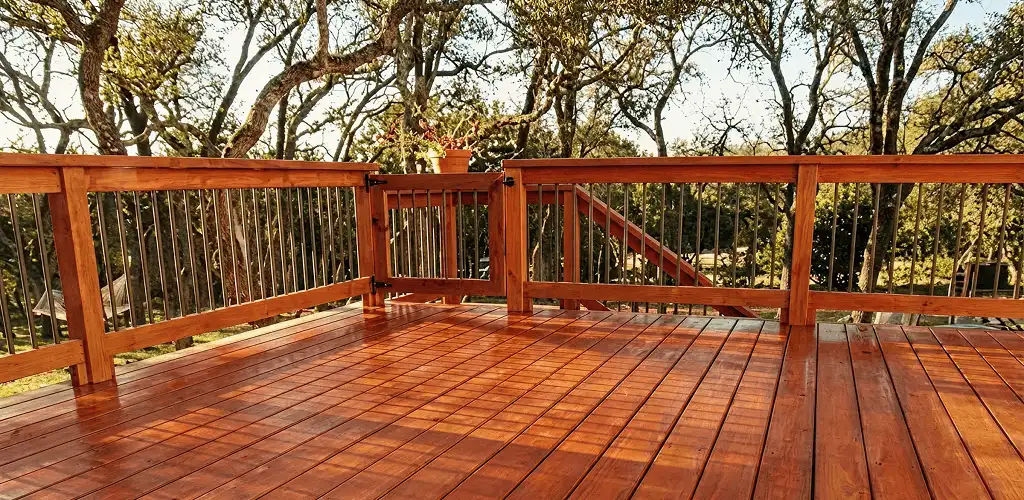 Deck sealing results with a freshly sealed wood deck in Fort Wayne, IN